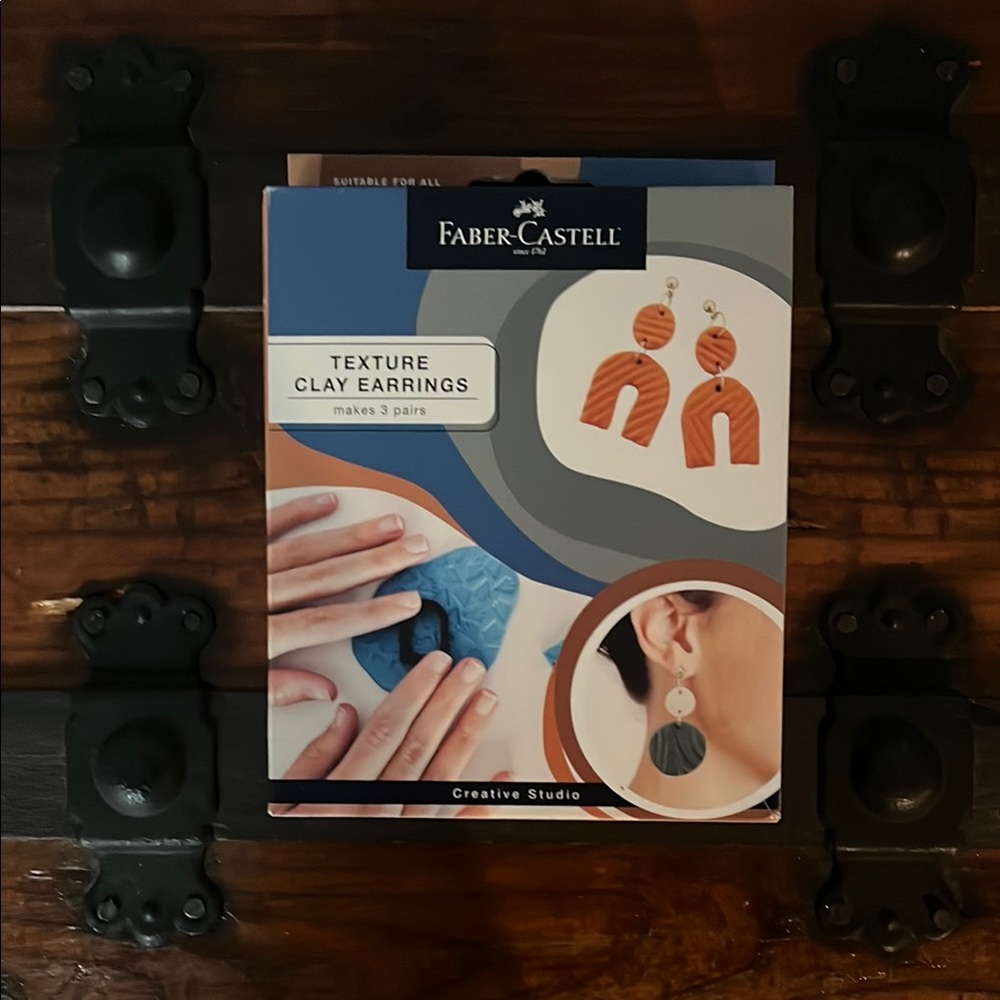Texture Clay Earrings Kit - Orange and Blue